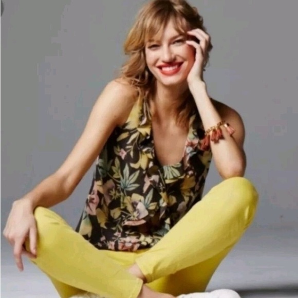 Cabi #3265 Top OSAKA NIGHTS Floral Ruffle Sleeveless Blouse Sz - Picture 1 of 7